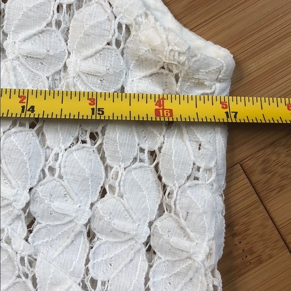 Vintage Becky white lace top vest pockets collar M - Picture 12 of 13